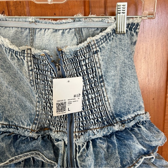 Strapless Denim Tiered Dress - Picture 4 of 4